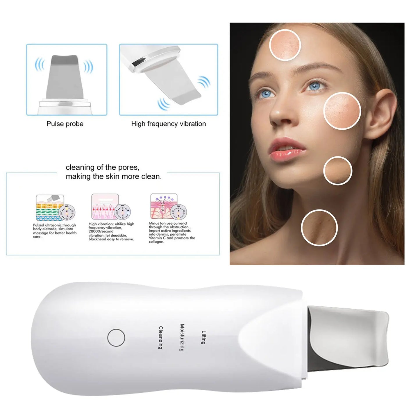Ultrasonic Facial Skin Scrubber