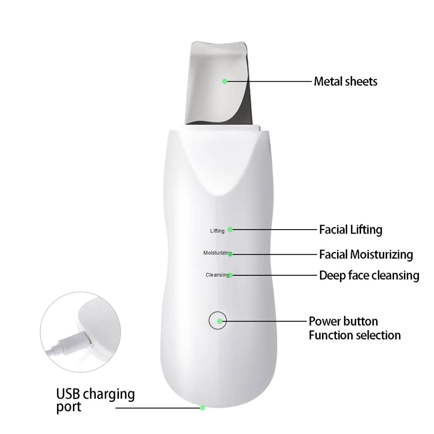 Ultrasonic Facial Skin Scrubber